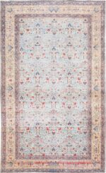 Light Grey Blue Antique Persian Tabriz Rug 48798 Nazmiyal