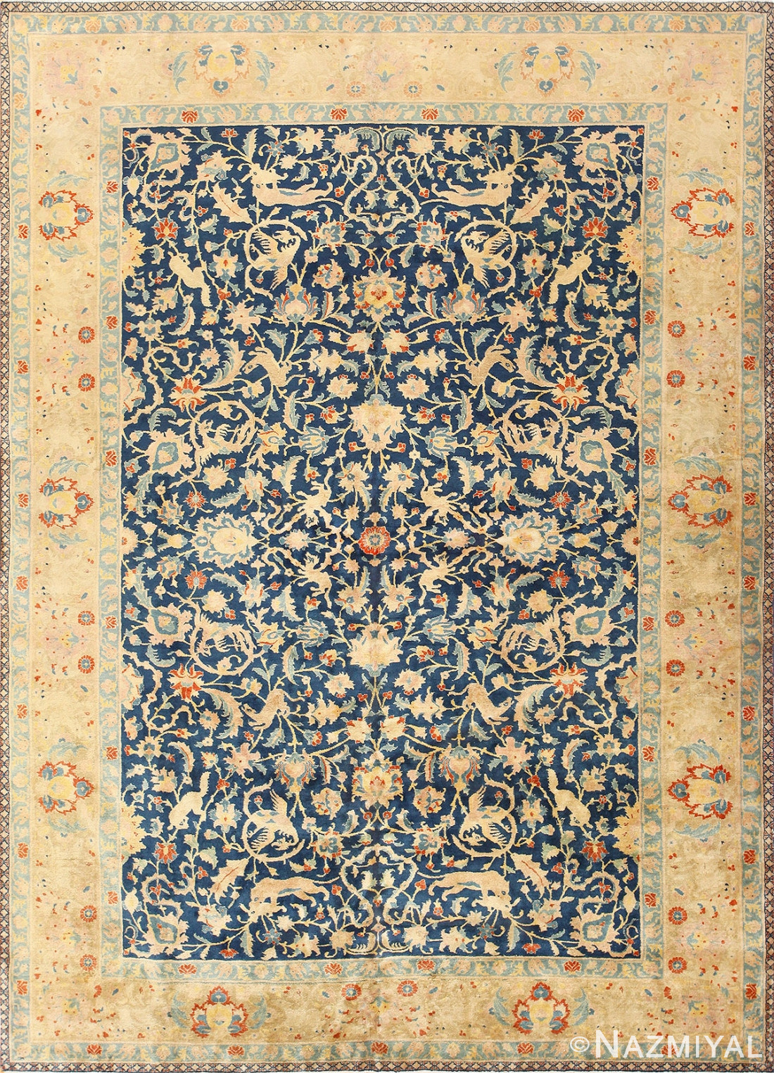 Finely Woven Beautiful Antique Indian Rug 50621 Detail/Large View