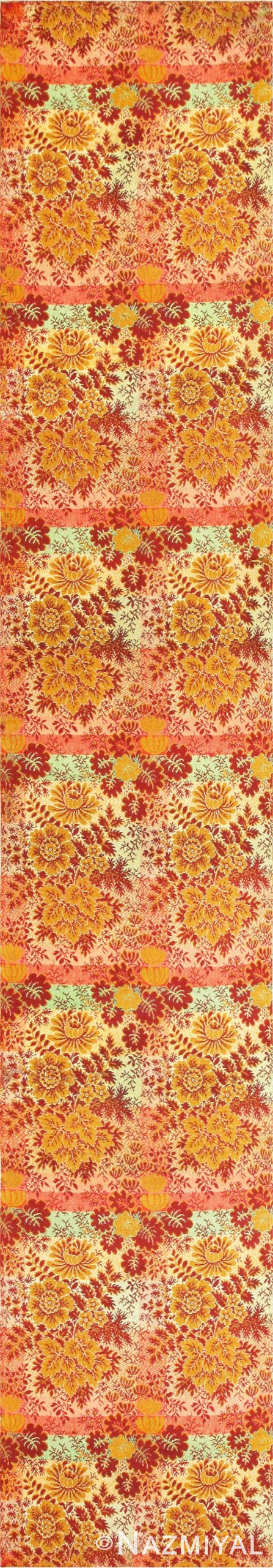 Floral Antique American Ingrain Runner Rug 50553 Nazmiyal