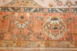large ivory background turkish antique oushak rug 50666 border Nazmiyal
