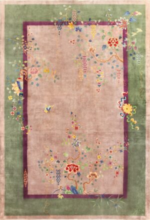 Purple Antique Art Deco Chinese Rug 48769 Nazmiyal