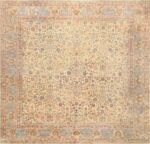 Rare Square Size Persian Antique Tabriz Rug 50359 Nazmiyal