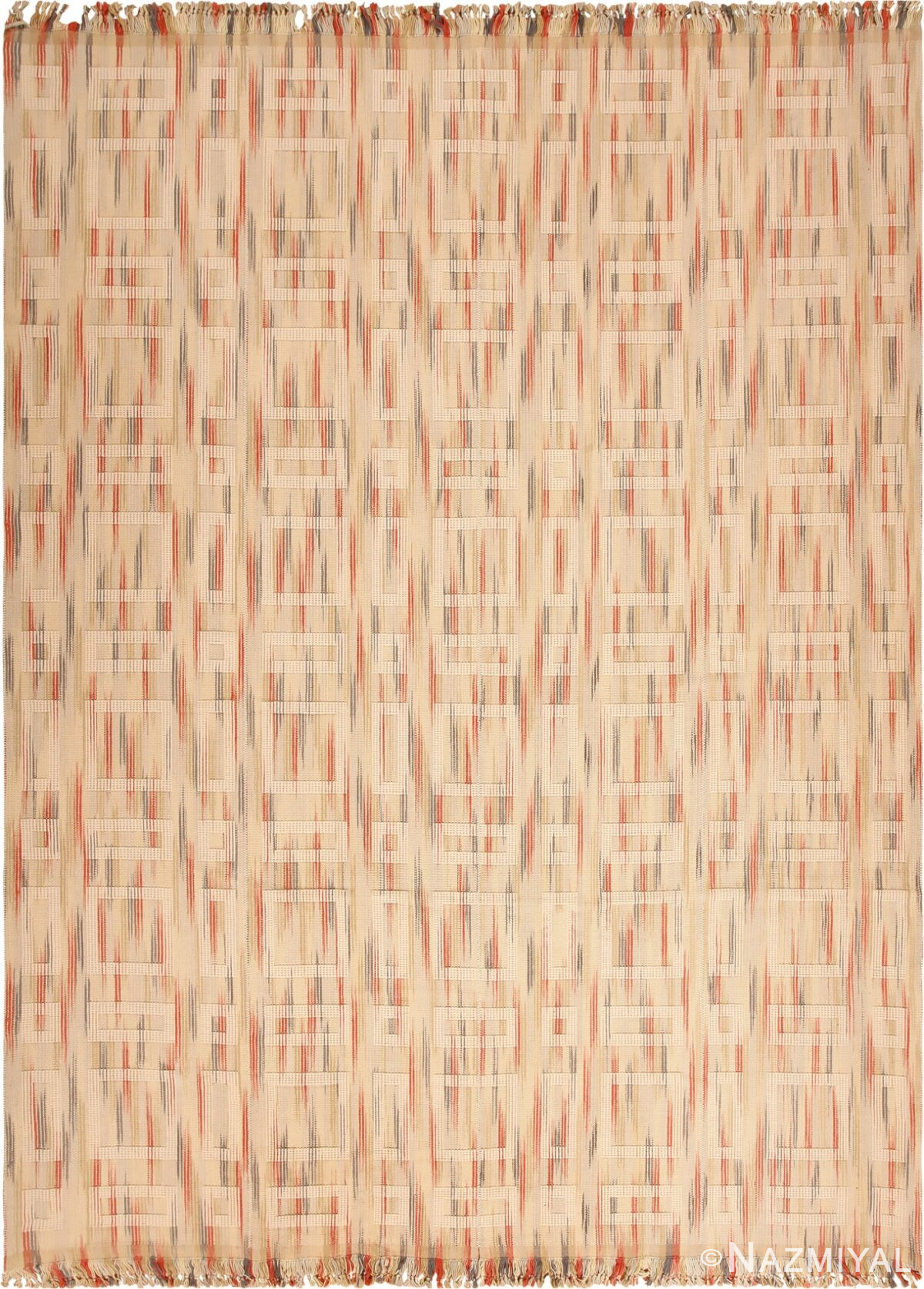 Breathtaking Mid Century Modern Swedish Kilim Rug 48822 Nazmiyal