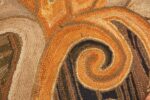Weave detail antique folk art American hooked rug 50560 by Nazmiyal