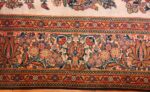 antique persian wool and silk prayer design kashan oriental rug 50633 border Nazmiyal