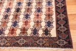 Corner Ivory Vintage Tribal Persian Afshar rug 50687 by Nazmiyal