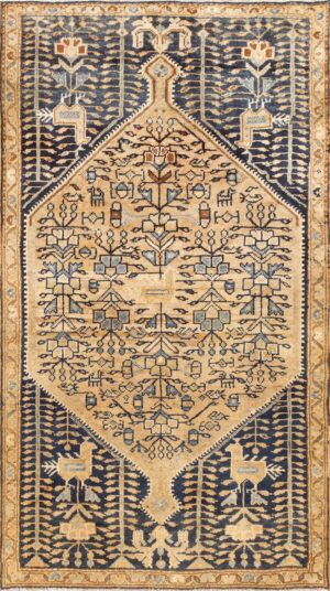 Tribal Bird Design Antique Persian Malayer Rug #50514 by Nazmiyal Antique Rugs