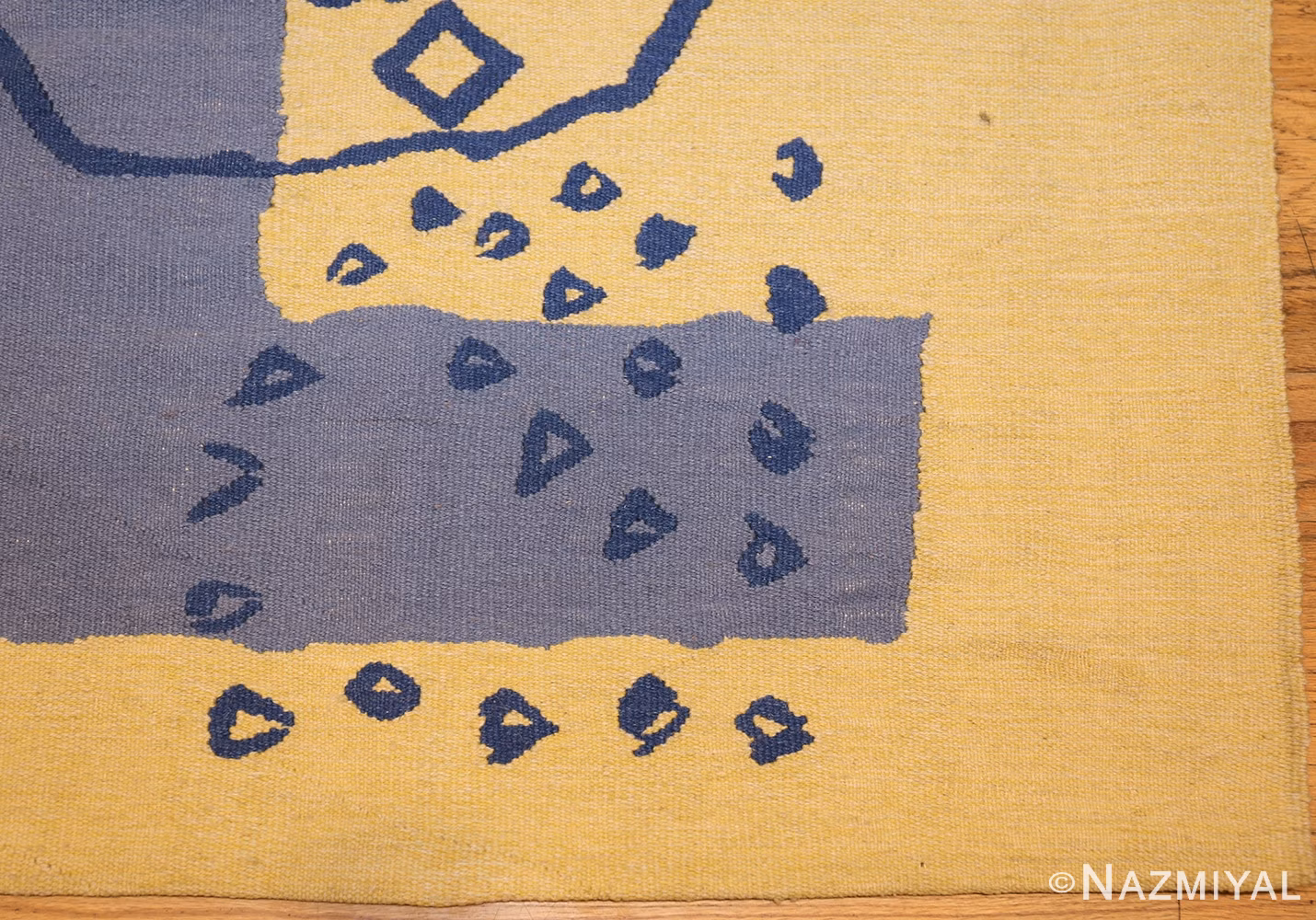 square vintage art deco french tapestry 48832 corner Nazmiyal