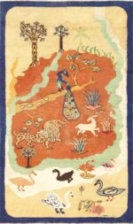 Antique Small Animal Scene Mazlapatan Indian Rug 48432 Antique Small Animal Scene Mazlapatan Indian Rug 48432 Nazmiyal