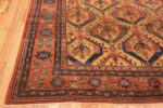 Corner Tribal Gold background Antique Persian Bakshaish rug 48936 by Nazmiyal