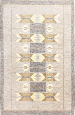Flat Woven Scandinavian Vintage Swedish Kilim Rug 48903 Detail/Large View