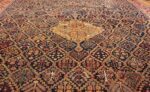 large 18th century rare antique kurdish shrub design rug 47430 field Nazmiyal