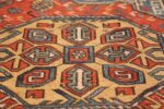 Tribal Antique Flat Woven Caucasian Soumak Rug 48054 Yellow Medallion Nazmiyal