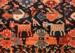 tribal antique qashqai persian gallery size rug 48881 horses Nazmiyal