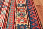 Tribal Gallery Size Runner Antique Caucasian Kazak Rug 48934 Border Design Nazmiyal