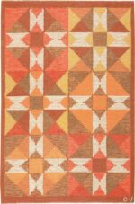 Vintage Flat Woven Scandinavian Swedish Kilim Rug 48897 Nazmiyal