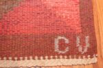 vintage flat woven scandinavian swedish kilim rug 48897 initials Nazmiyal