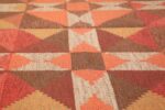 vintage flat woven scandinavian swedish kilim rug 48897 lines Nazmiyal