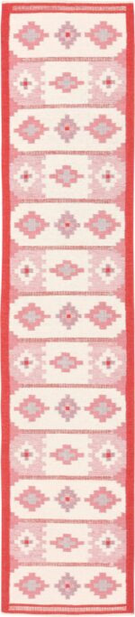 Vintage Flat Woven Scandinavian Swedish Kilim Runner Rug 48898 Nazmiyal