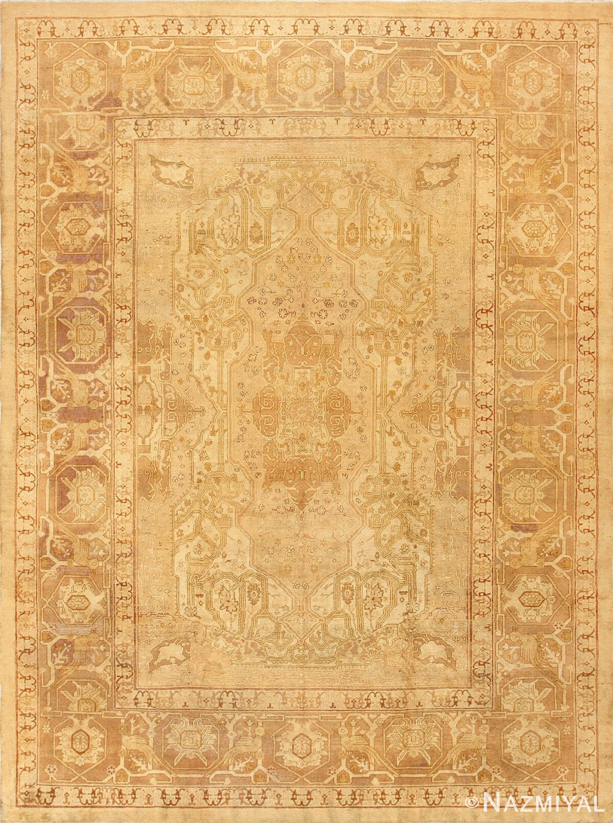 Antique Decorative Persian Heriz Serapi Design Indian Amritsar Rug 48927 Nazmiyal
