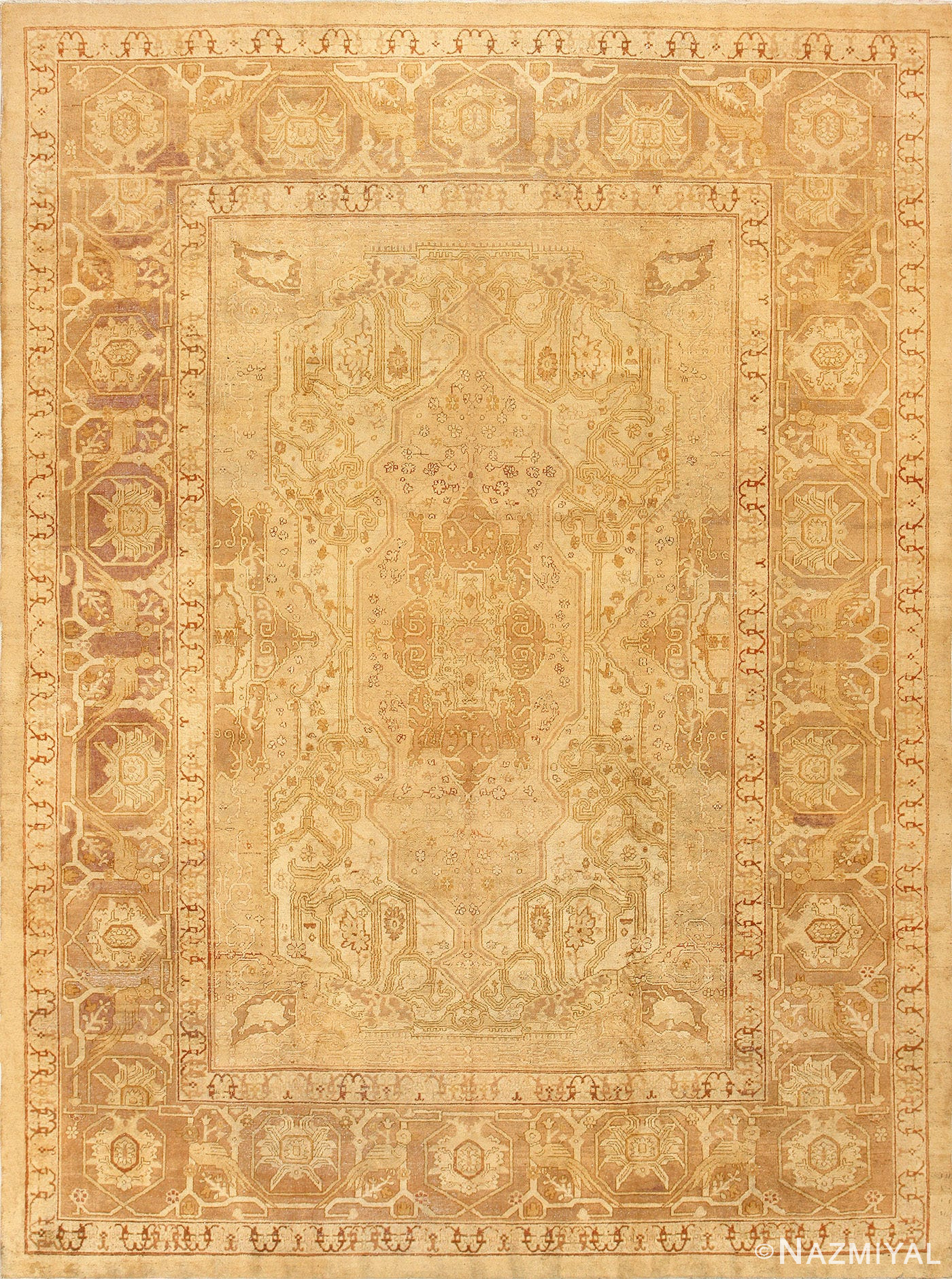 Antique Decorative Persian Heriz Serapi Design Indian Amritsar Rug 48927 Nazmiyal