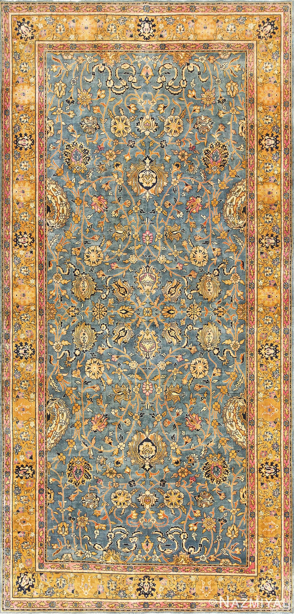 Antique Gallery Size Indian Agra Rug 48726 Nazmiyal