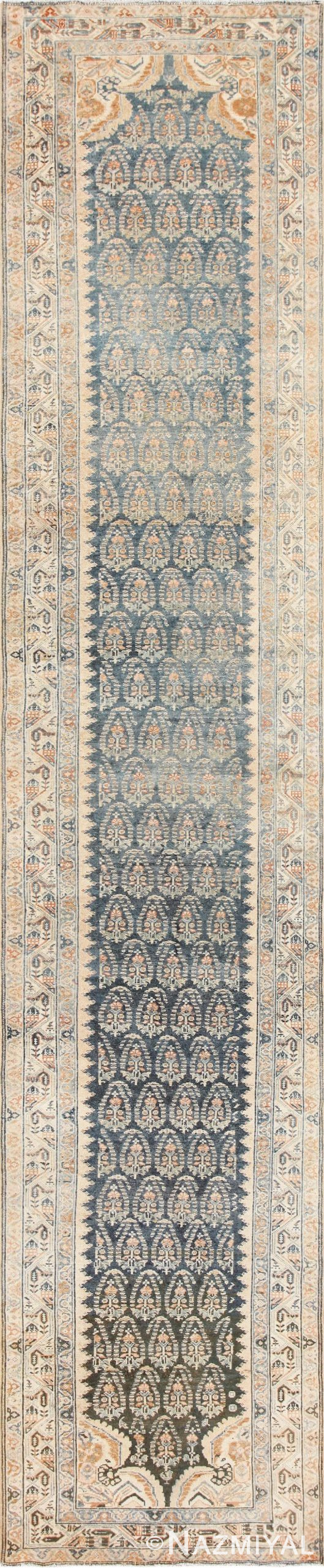 Antique Paisley Design Persian Malayer Runner Rug 48824 Nazmiyal