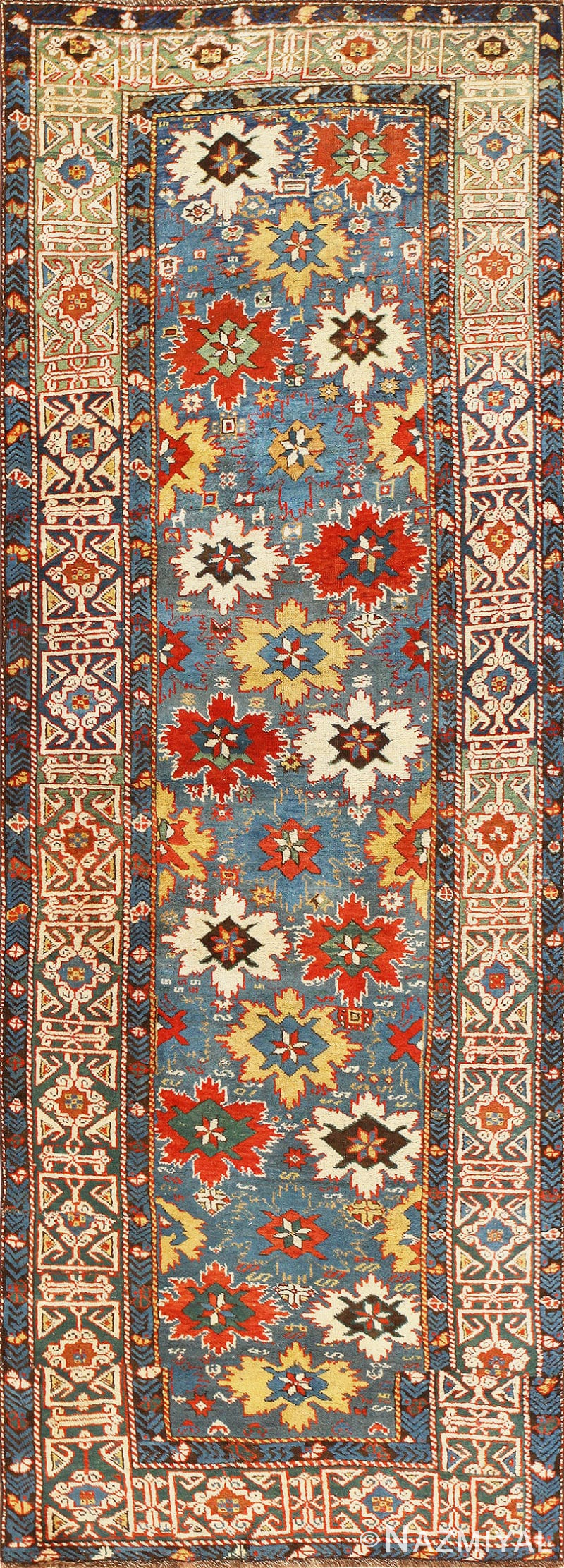 Antique Tribal Caucasian Kuba Runner Rug 48930 Detail/Large View