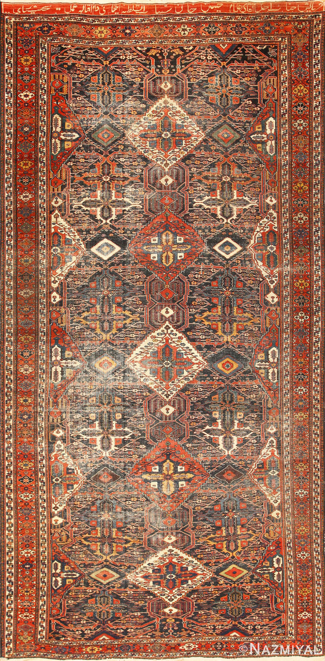 Antique Tribal Persian Bakhtiari Shabby Chic Rug 48937 Nazmiyal