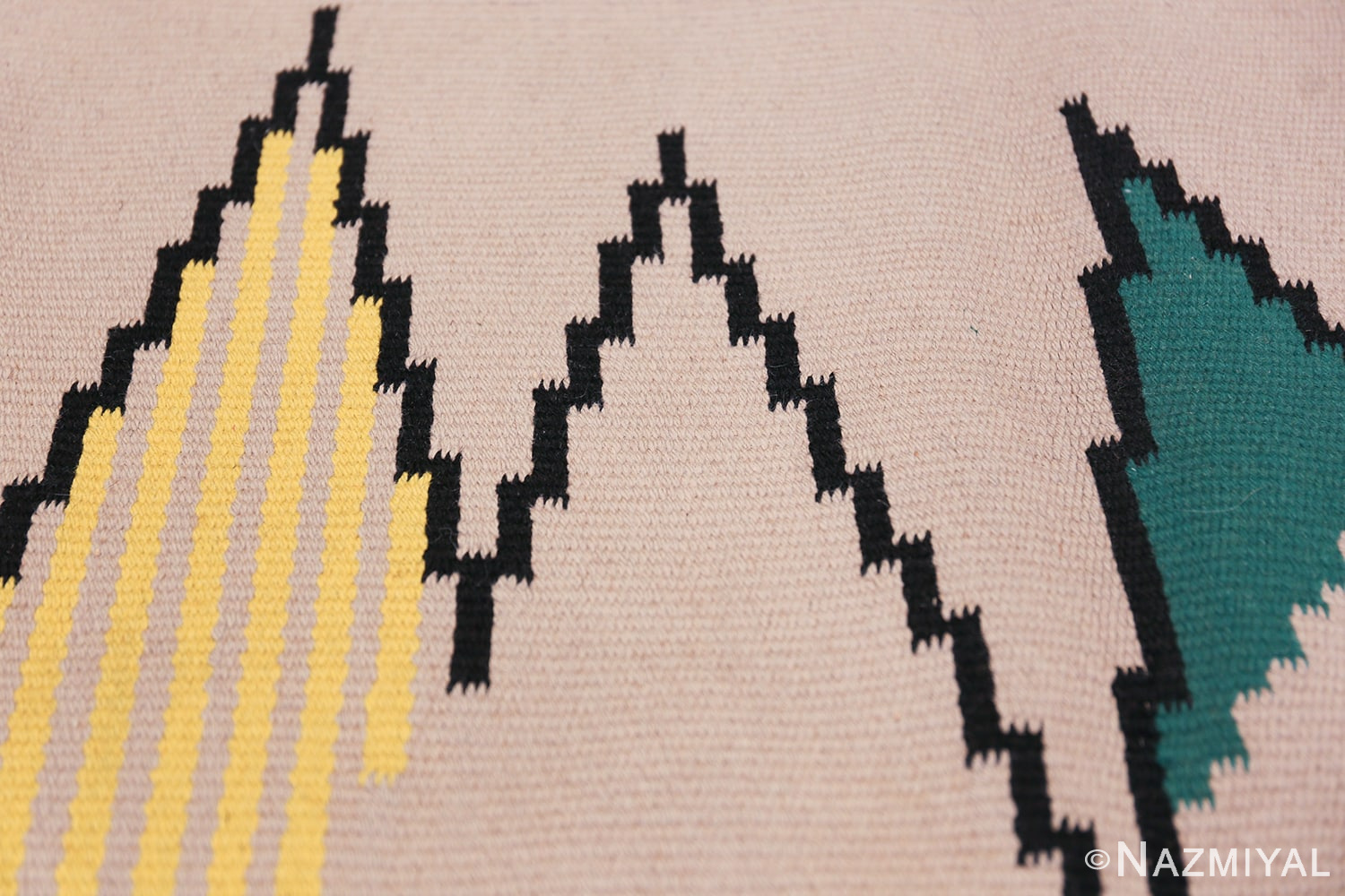 Small Vintage French Kilim Rug by Artist Antonin Kybal 48895 Colorful Geometric Nazmiyal