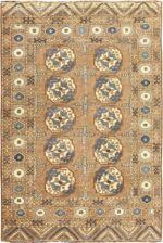 Beautiful Earthtone Antique Afghan Rug 48780 Nazmiyal