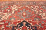 Border detail Large geometric Antique Persian Herz Serapi rug 48175 by Nazmiyal