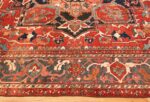 Border Large geometric Antique Persian Herz Serapi rug 48175 by Nazmiyal