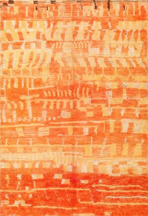 Burnt Orange Shaggy Vintage Moroccan Berber Rug 48950 Nazmiyal