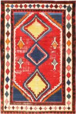 Colorful Shabby Chic Vintage Persian Gabbeh Rug 48968 Nazmiyal