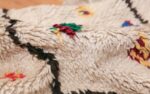 Colorful Vintage Moroccan Berber Shag Rug 48953 Ivory Pile Nazmiyal