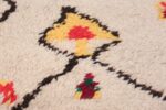 Colorful Vintage Moroccan Berber Shag Rug 48953 Yellow Triangle Nazmiyal