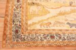 Corner Fine Biblical Adam and eve scene Turkish pictorial Antique silk rug 48890 by Nazmiyal