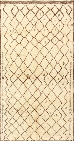 Cream Color Vintage Moroccan Beni Ourain Rug 48951 Nazmiyal