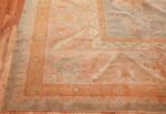 decorative antique turkish oushak rug 48941 corner Nazmiyal