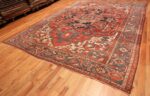Full Large geometric Antique Persian Herz Serapi rug 48175 by Nazmiyal