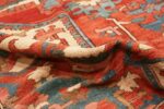Pile Large geometric Antique Persian Herz Serapi rug 48175 by Nazmiyal