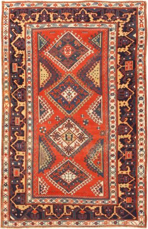 Shabby Chic Tribal Antique Caucasian Kazak Rug 48827 Nazmiyal