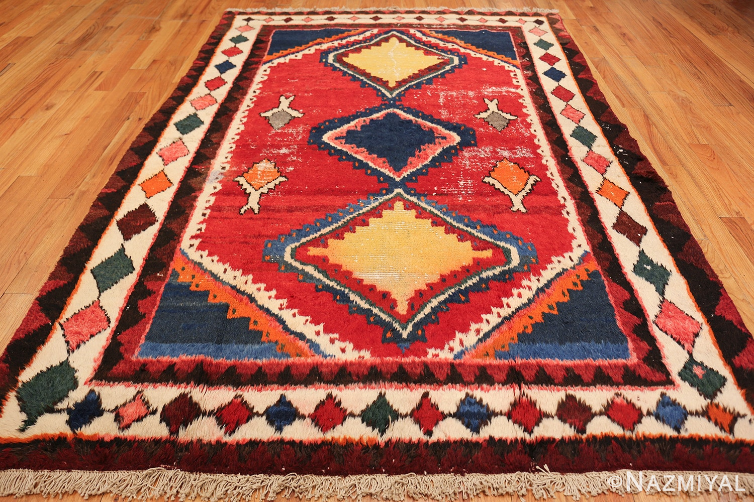 colorful shabby chic vintage persian gabbeh rug 48968 whole Nazmiyal