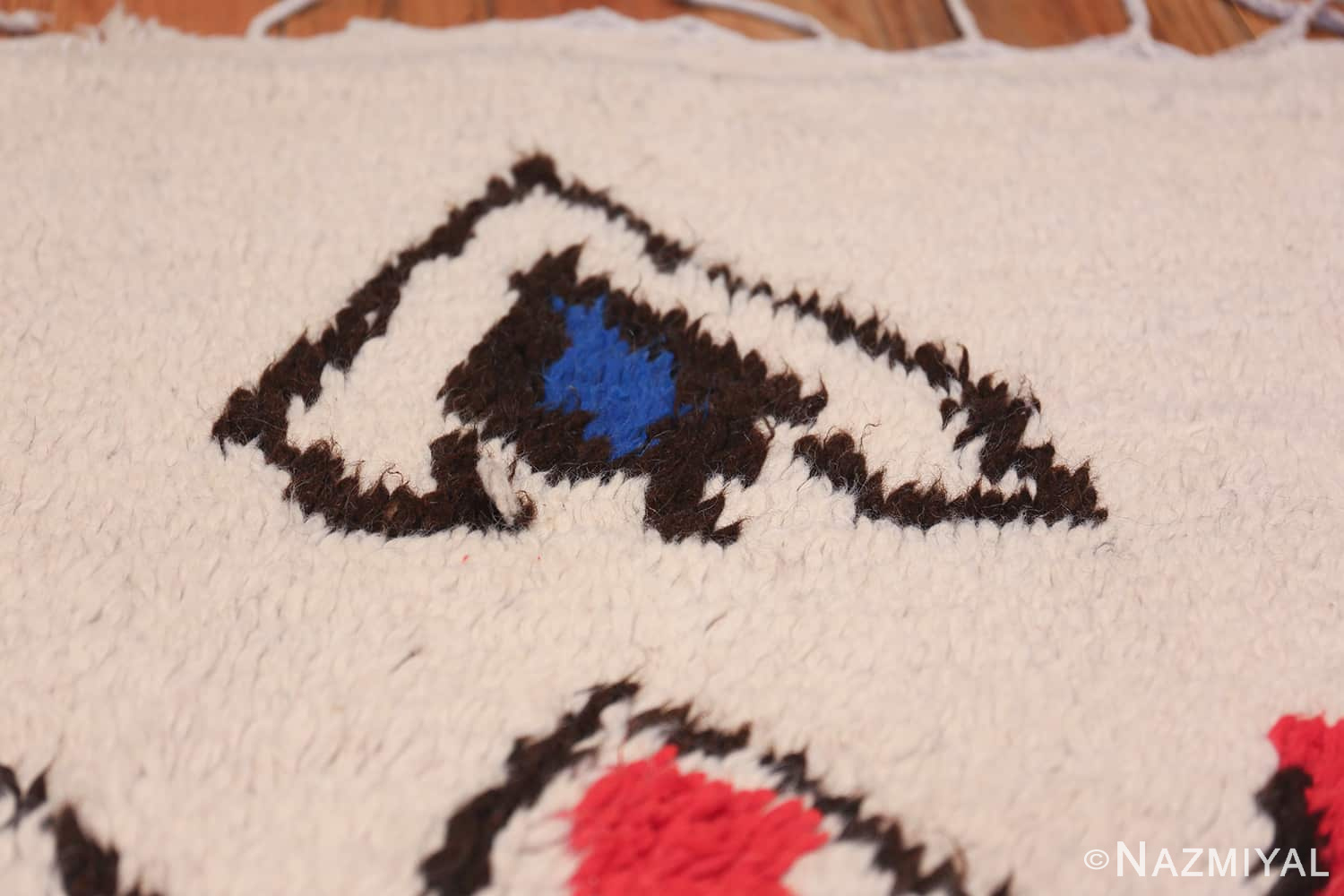 Colorful Vintage Moroccan Berber Shag Rug 48953 Blue House Nazmiyal