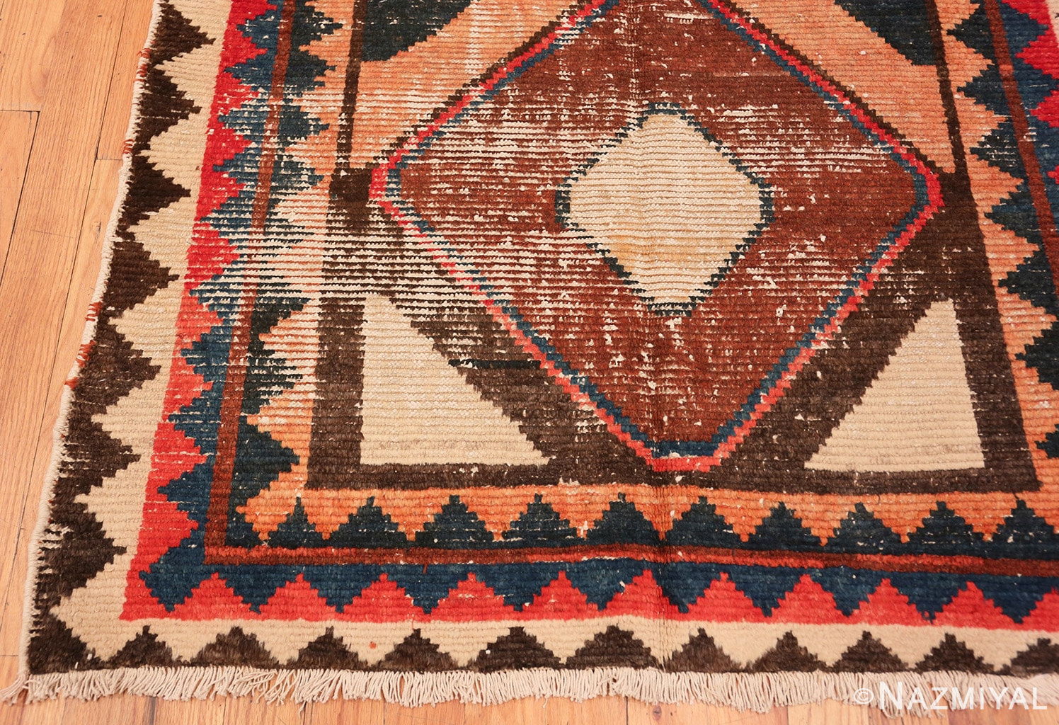 Corner Shabby chic Vintage Persian Gabbeh rug 48973 by Nazmiyal
