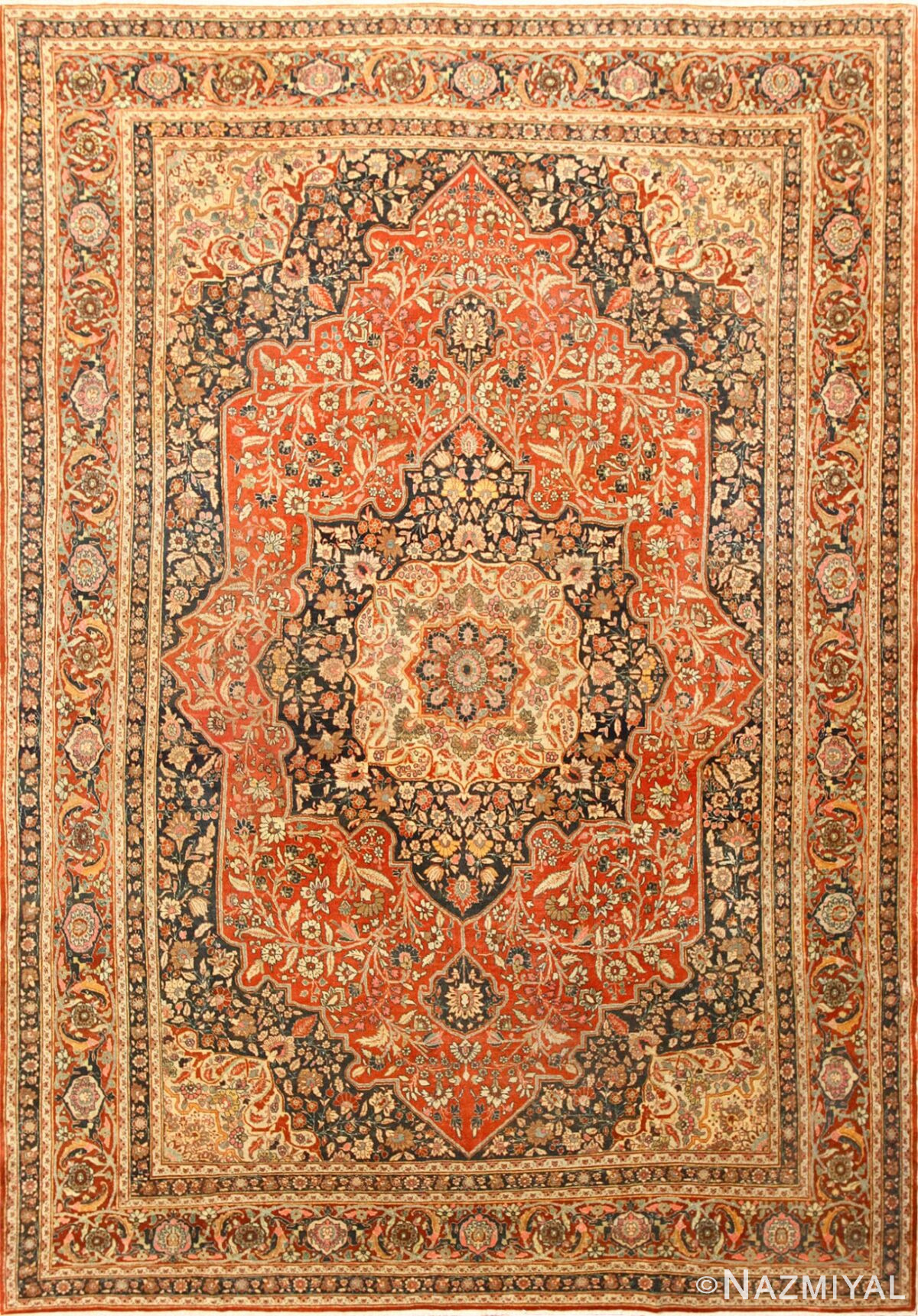Fine Antique Persian Tabriz Central Medallion Rug 50663 Nazmiyal