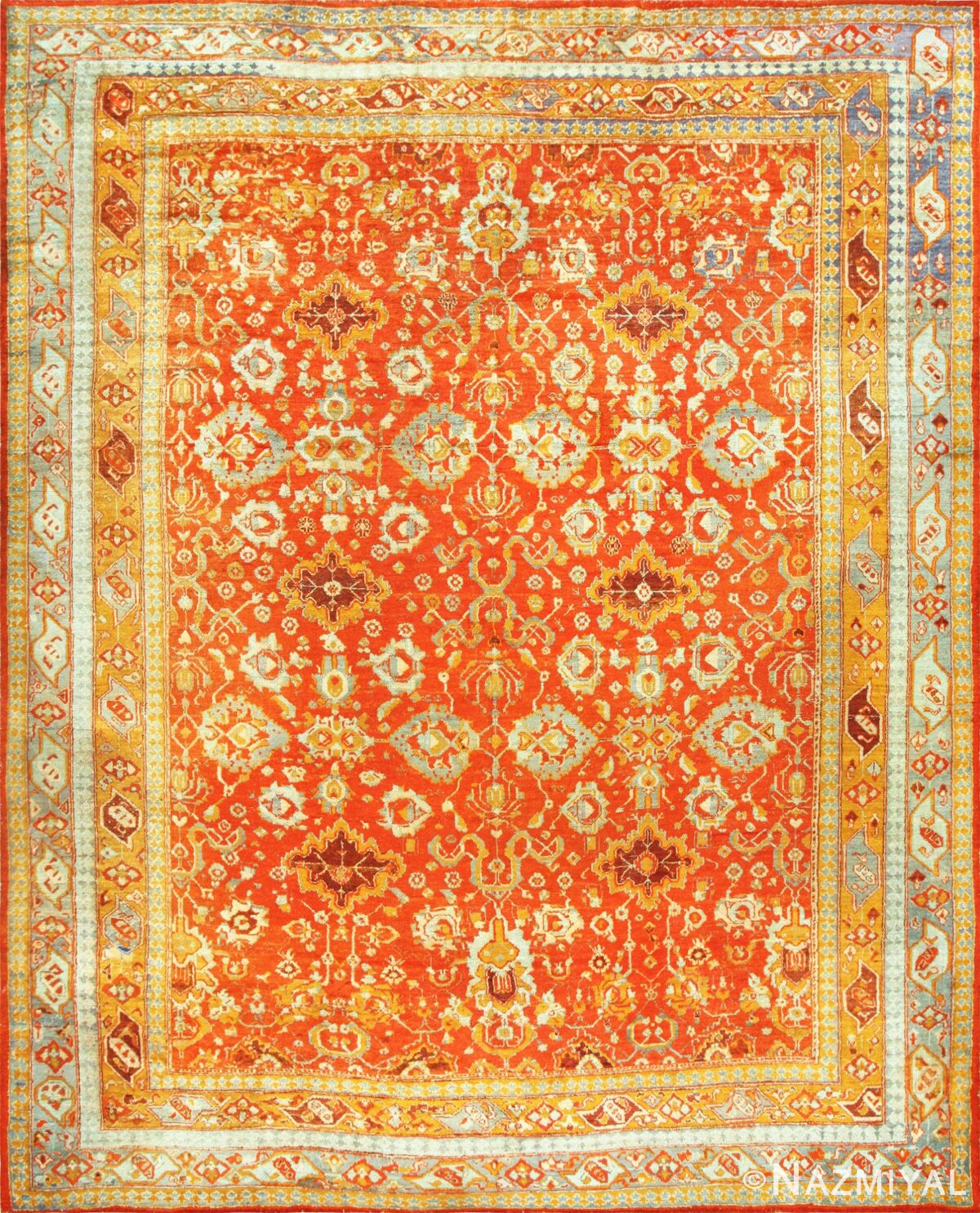 Large Luxurious Antique Turkish Angora Oushak Rug 48923 Nazmiyal