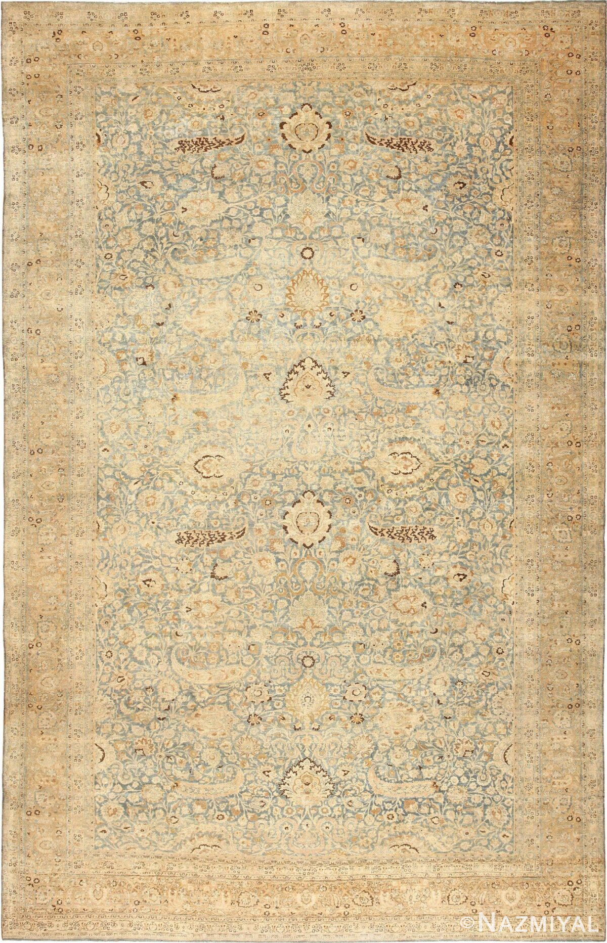 Large Oversized Antique Light Blue Persian Khorassan Rug 50690 Nazmiyal