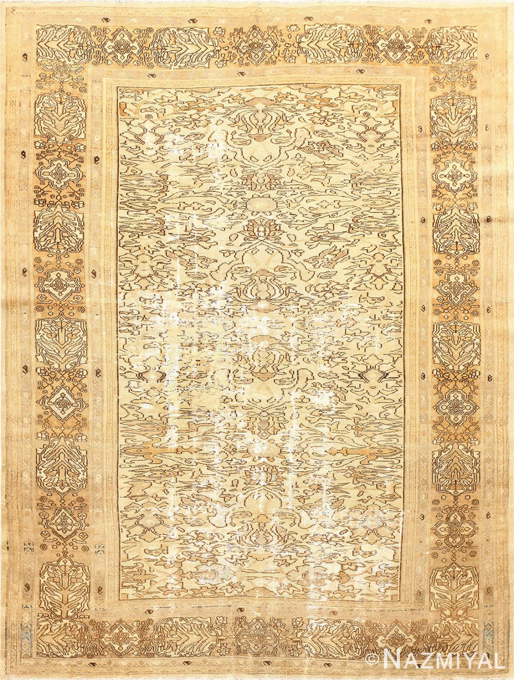 Shabby Chic Antique Persian Bibkabad Rug 50680 Nazmiyal